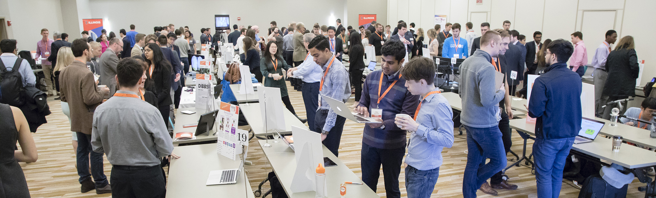 Students present their startups at TEC's Cozad New Venture Challenge demo day in April 2018.