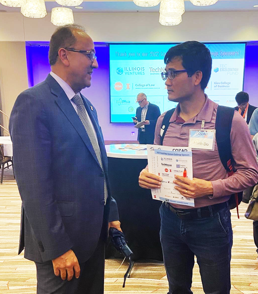 From L-R: Rashid Bashir, The Grainger College of Engineering Dean with Prof. Minh Do