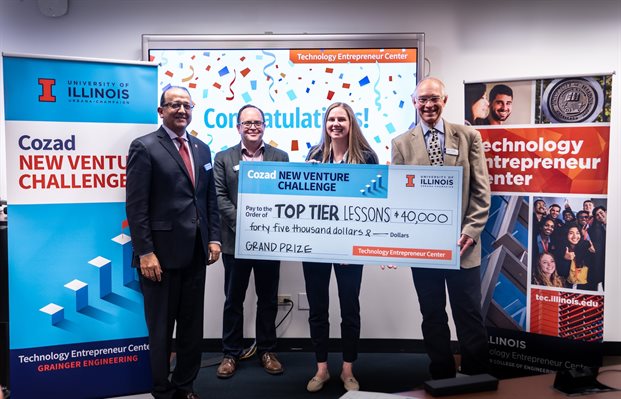 L-R: Grainger Engineering Dean Rashid Bashir, Jed Taylor, Cara Bognar, and John Thode, Clinical Professor for Innovation, Leadership, &amp;amp;amp;amp;amp;amp;amp;amp;amp;amp;amp;amp;amp;amp;amp;amp;amp;amp;amp;amp;amp;amp;amp;amp;amp;amp; Engineering Entrepreneurship&amp;amp;amp;amp;amp;amp;amp;amp;amp;amp;amp;amp;amp;amp;amp;amp;amp;amp;amp;amp;amp;amp;amp;amp;amp;nbsp;