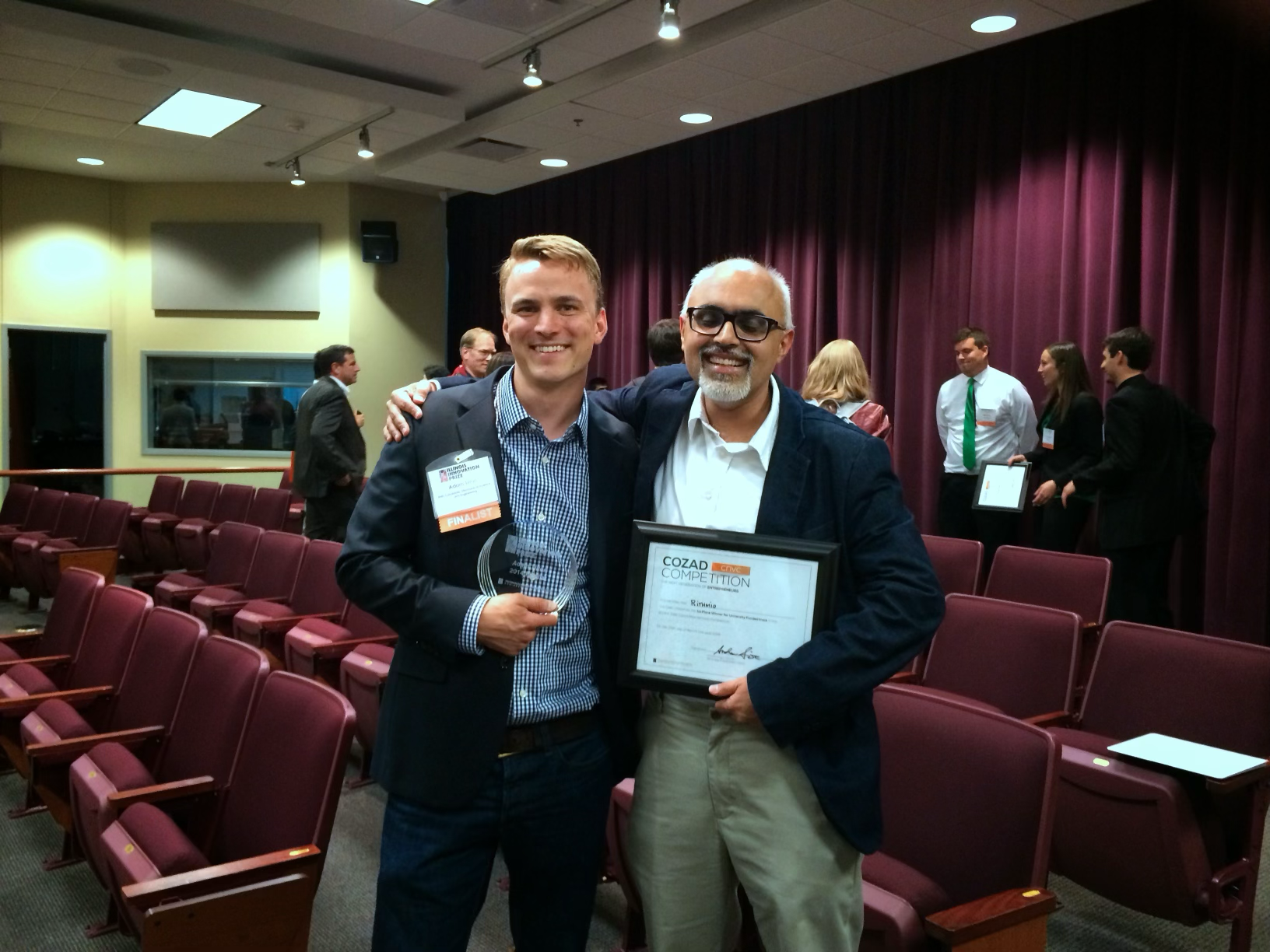 Tilton and Mehta won the 2014 Cozad New Venture Challenge with their startup, Rithmio.